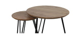 Coffee table Zurich - ø60/ø40 - Natural/black - Acacia wood/iron - Set of 2 