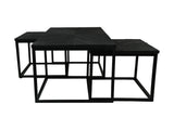 Salontafels - Zwart - Mangohout/ijzer - Set van 3 110x60x45 - 50x50x40 cm