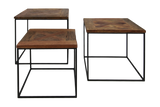 Coffee table set Austin - recycled Java wood/iron - set of 3 50x50x50cm