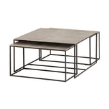 Silverstone salontafel set van 3, Raw nickel black patina