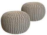 Christopher - Sitzhocker Pouf SET 2 - gerecycled katoen - Ø 55 cm H 37 cm