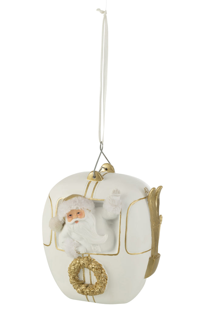 Snowcabin Santa Claus Poly White/Gold