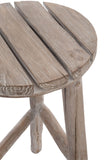 Stool Round Wood White Wash M