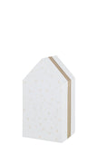 Storage Box House Cardboard White With Gold
