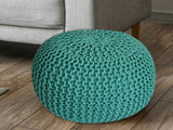 Charlotte - Pouf - grob gestrickt - 100 % recycelte Baumwolle - Ø 45 cm, Höhe 30 cm