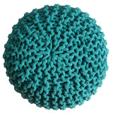 Charlotte - Pouf - grob gestrickt - 100 % recycelte Baumwolle - Ø 45 cm, Höhe 30 cm