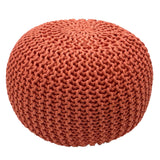 Eva - pouf - terracotta - 100% gerecycled katoen - Ø 45 cm