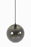 Hanging lamp 30x28 cm SUBAR matt black+smoked glass