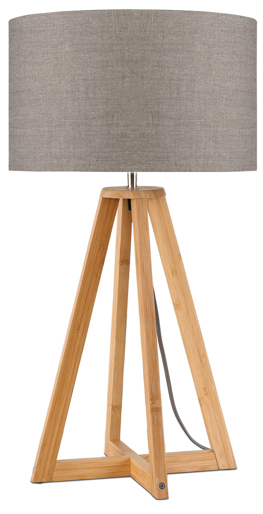 Table lamp bamboe 4-legs Everest h.59cm/kap 32x20cm - linen dark