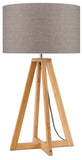 Table lamp bamboe 4-legs Everest h.59cm/kap 32x20cm - linen dark