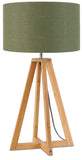 Table lamp bamboe 4-legs Everest h.59cm/kap 32x20cm - linen green forest