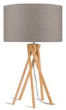 Table lamp bamboo 5-legs Kilimanjaro h.59cm/shade 32x20cm - eco linen dark