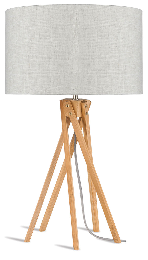 Table lamp bamboo 5-legs Kilimanjaro h.59cm/shade 32x20cm - eco linen light