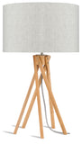 Table lamp bamboo 5-legs Kilimanjaro h.59cm/shade 32x20cm - eco linen light