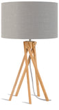 Table lamp bamboo 5-legs Kilimanjaro h.59cm/shade 32x20cm - eco linen light grey