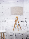 Table lamp bamboo 5-legs Kilimanjaro h.59cm/shade 32x20cm - eco linen light grey