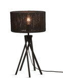 Table lamp Iguazu 5-legs bamboo bl. h.45cm/shade 30x16cm jute - black