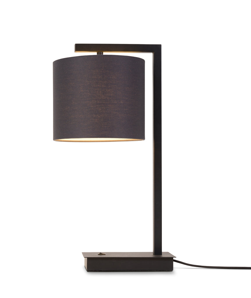 Table lamp iron/black Boston h.44cm/shade 18x15cm - black