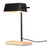 Tischlampe Eisen/Holz Cambridge 25x12xh.40cm/Schirm 25x12xh.8cm - schwarz/natur