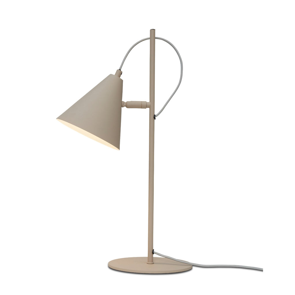 Tischlampe Lissabon, spitzer Schirm – Sand