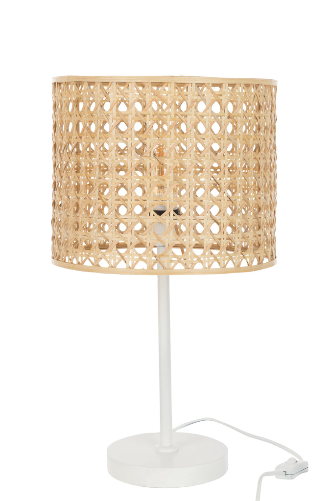 Table Lamp Roma Bamboo Metal Natural/White