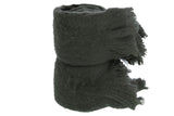 Throw With Fringes Polyester Anthracite