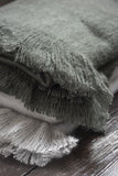 Throw With Fringes Polyester Anthracite