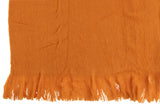 Throw With Fringes Polyester Ochre