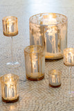 Tealight Holder On Foot Trees Glass Gold Large