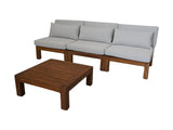 Tuin loungeset Aruba 4-delig (incl. kussens) - Naturel/wit - Teak