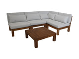 Tuin loungeset Aruba 5-delig + hoek (incl. kussens) - Teak