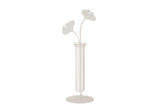 Vase 1 Holder Flowers Metal White