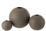 Vase Ball Ceramic Dark Grey Large