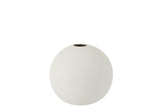 Vase Ball Ceramic Matt White Medium