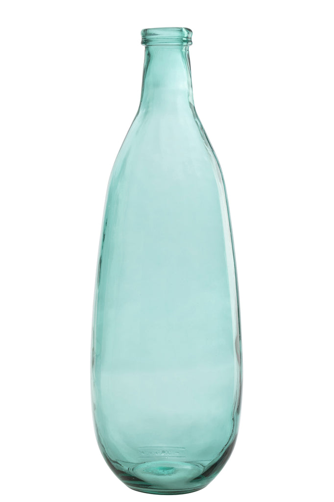 Vase Bottle Glass Aqua Large