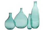 Vase Bottle Glass Aqua Large