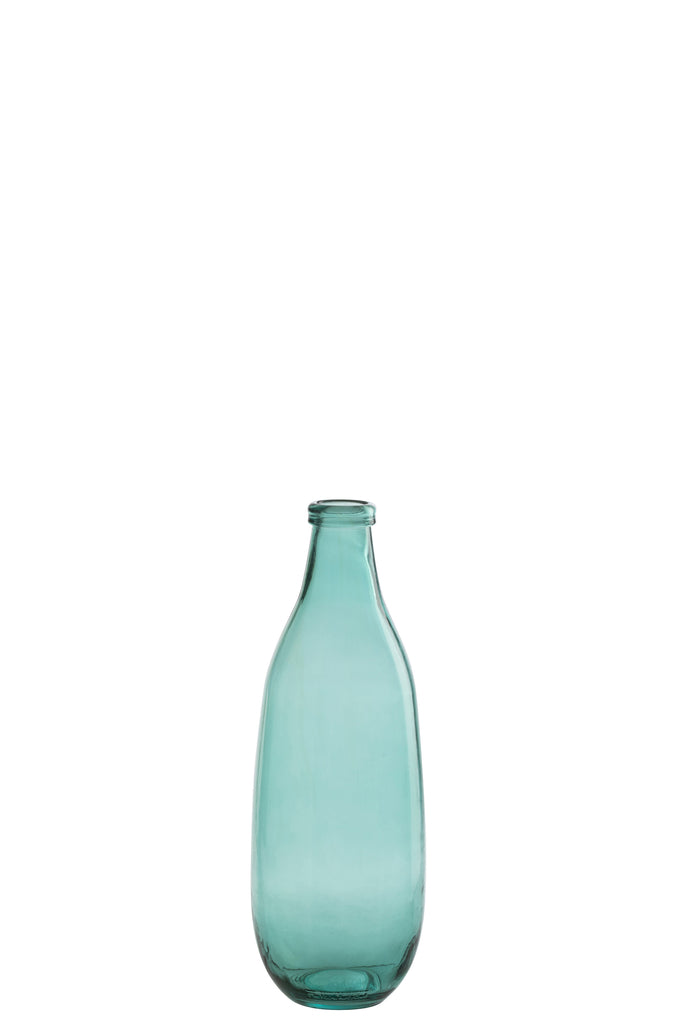 Vase Bottle Glass Aqua Small