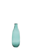 Vase Bottle Glass Aqua Small