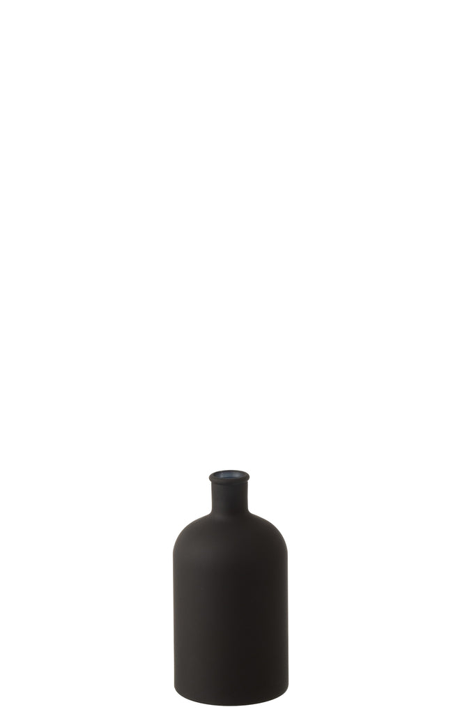 Vase Bottle Glass Matte Black Large