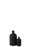 Vase Bottle Glass Matte Black Large