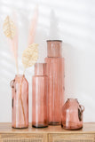 Vase Handle Cylinder Glass Light Pink Large