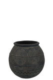 Vase Jug Circle Cement Black/Brown Small