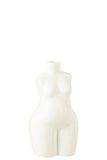 Vase Lady Body Polyresin Shiny White Small