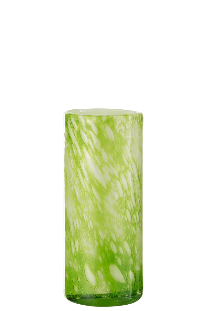 Vase Marble Glass Green/White Large