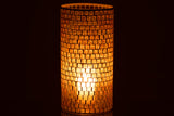 Vase Mosaic Round Glass Orange