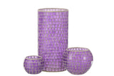 Vase Mosaic Round Glass Purple