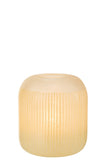 Vase Stripes Glass Light Yellow Medium