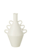 Vase Wavy Handle Dolomite White Large