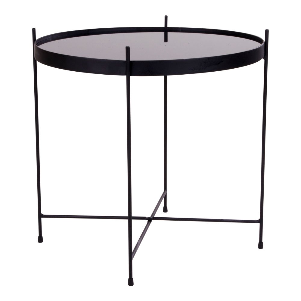 Peters - Venezia Koffietafel - zwart - staal en glas - ø48xh48cm