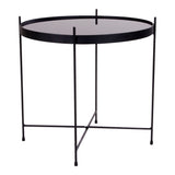 Peters - Venezia Couchtisch - Schwarz - Stahl und Glas - ø48xh48cm